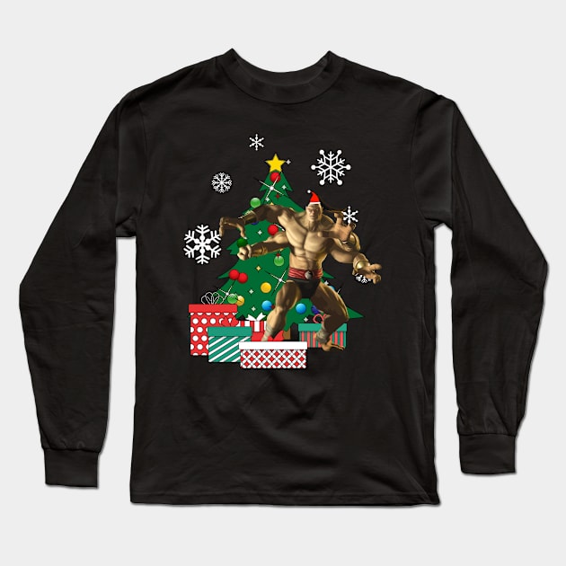 Goro Around The Christmas Tree Mortal Kombat Long Sleeve T-Shirt by Nova5